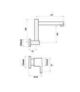 Bo Lauren Wall Sink Tap Set 3/4 Turn
